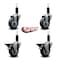 Service Caster 3.5'' Thermoplastic Rubber Wheel Swivel 1-1/8'' Expanding Stem Caster Set 2 Brakes, 4PK SCC-EX20S3514-TPRB-2-PLB-2-118 - alternate 3